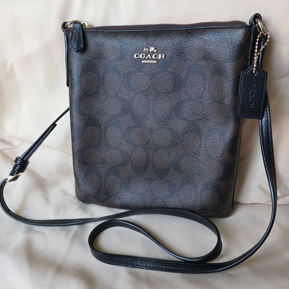 Coach F58309 Signature Small Crossbody Bag in brown/black